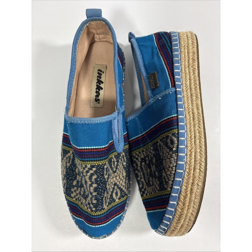 Inkkas London Sky Woven Espadrille Slip On Shoes Womens Size 6 US 37 EUR Boho